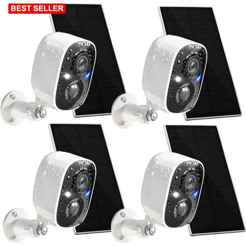 Security Cameras Wireless Outdoor 4 Pack 2K Video Night Vision Waterproof Solar