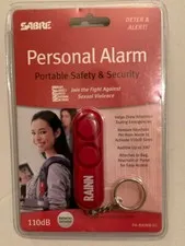 SABRE Personal Handheld Keychain Key Ring Alarm - 110db LOUD Siren