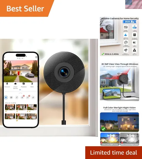 2K 3MP Window Camera, 5GHz & 2.4GHz WiFi Dome Cameras for Home Security for I...
