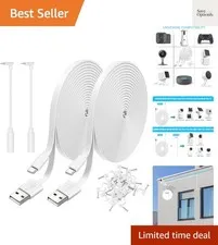 2 Pack 16.4FT Power Extension Cable Compatible with Wyze Cam v4/v3/OG,Wyze Ca...