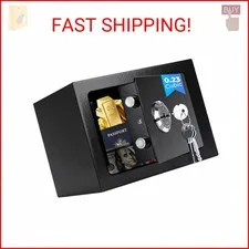 Small Safe Box for Home, Wall Safes 0.23 Cubic Feet, Heavy Duty Steel Safety Loc