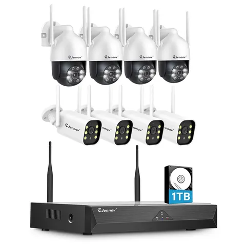 Jennov Wireless Home Security Camera System Outdoor WiFi 5MP 10CH NVR 1TB HDD