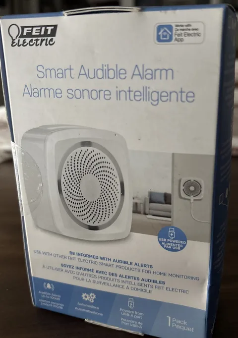 Feit Electric Smart Indoor Wi-F Audible Home Security Alarm with Flashing Lights