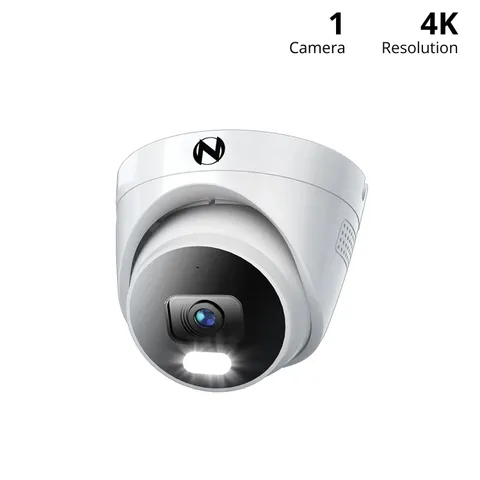 Night Owl CAM-FTN8-DM Add on Wired PoE IP 4K Deterrence Dome Camera 2-Way Audio