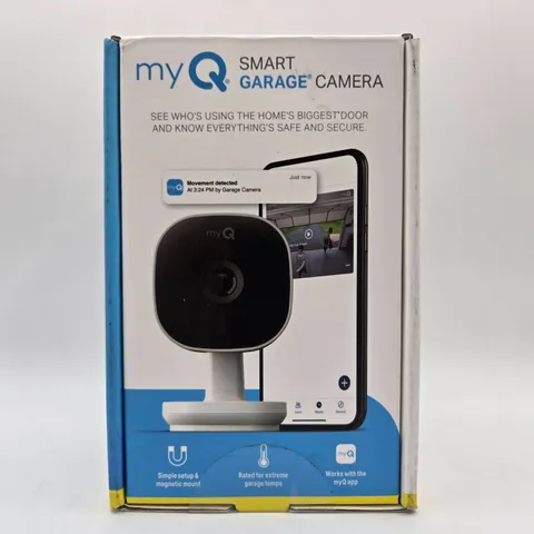 myQ Smart Garage Security Camera 1080p HD Video Night Vision Motion Talk NEW
