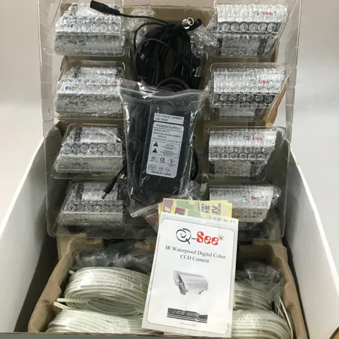Lot Of 8 Q-See QD28414 Day & Night Color CCD Cameras with Accessories New In Box