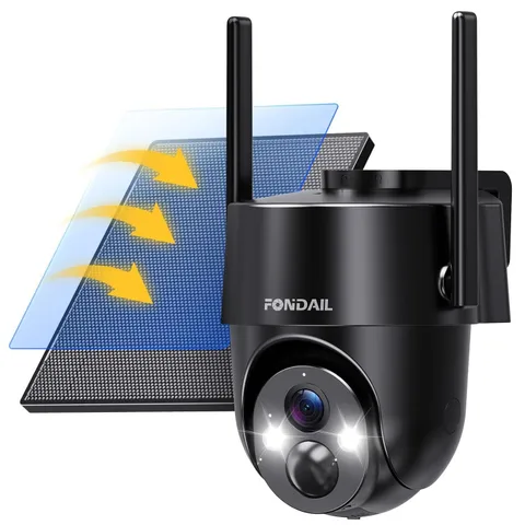 Wireless Outdoor Solar Powered 2K 360 Degree WiFi Security Camera 3MP