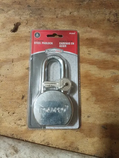 Road Pro 2.5" Shackle Steel Padlock with Keys Solid Steel New Heavy Duty 65mm