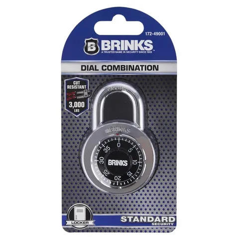 Brinks 50mm Steel Dial Combination Padlock with 1in Shackle
