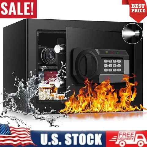 Digital Safe Anti-Theft Alarm Programmable Code Removable Shelf LED Light New