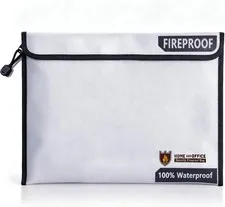 Fireproof Document Bag 15 x 11 Inches,Waterproof Fireproof Money Bag