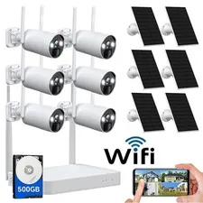 4MP Home Security Camera System Solar Power Wireless CCTV Camera 10CH NVR+500GB