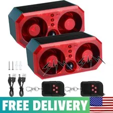 2 Pcs Solar Outdoor Motion Sensor Alarm Motion Sensor Animal Deterrent Dog Barki