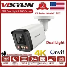 Vikylin 4K 8MP PoE Security IP Camera Smart Dual Light Human Vehicle detection