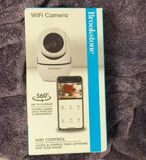 Brookstone 1080p Indoor Wi-Fi IP Camera Pan/Tilt Night Vision Google Assistant