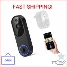Orbitell 1080p Wireless Wi-Fi Video Doorbell Camera with Two Way Audio, Night Vi