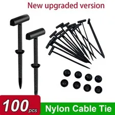 100 PCS Nylon Universal Cable Tie Buckle，Heavy Duty Self-Locking Zip Ties Holder