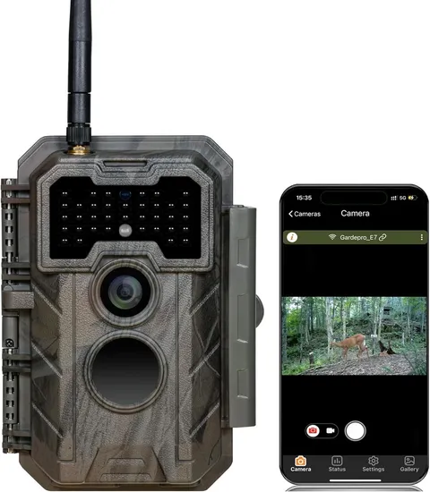 E7 Wifi Trail Camera (Non-Cellular), 48MP Photos, 1296P HD Video, App Control wi