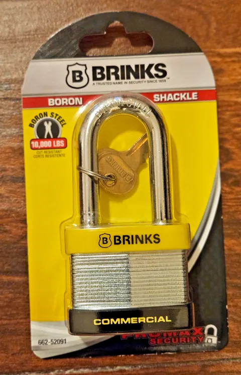 BRINKS ProMax Commercial Padlock 50mm 2in Boron Steel Shackle #662-52091 NEW NIB