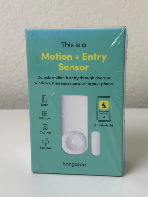 Kangaroo Motion & Entry Sensor White WiFi App Control for Home Security System