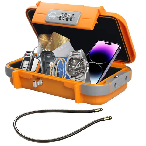 Portable Safe Box,Combination Safe with Removable Cable,Set Your Own Combinat...