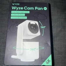 Wyze Cam Pan v4, 4K UHD Indoor/Outdoor, Plug-In, Pan/Tilt Security Camera White