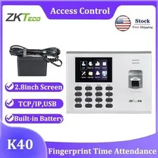 ZKTeco K40 TCP/IP 2.8" Screen Fingerprint Time Attendance System In Battery US
