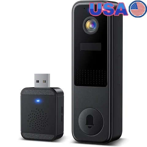 2K Ultra HD Smart Doorbell W/ Night Vision & 2-Way Audio Cloud Storage Security