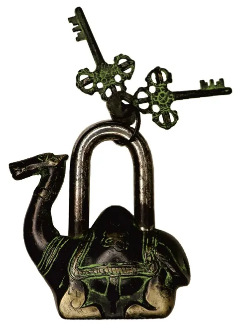 Seated Camel Shape Padlock Antique Vintage Style Handmade Solid Brass Door Lock
