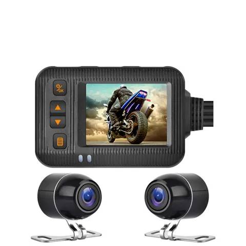 Motorcycle DVR Dash Cam Front Rear Dual Lens Recorder Night Vision Waterproof