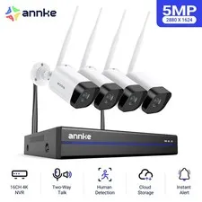 ANNKE 5MP 16CH NVR Wireless Security IP Camera System Two Way Audio Human Detect