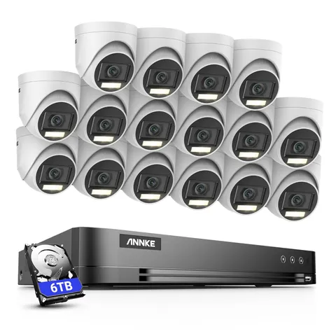 ANNKE 16CH 4K DVR 5MP Audio Security Camera System Color Night AI Motion H.265+