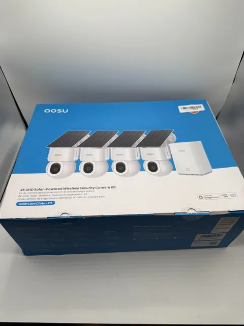 aosu SolarCam D1 Max 4-Cam Kit, 4K Solar Security Cameras Outdoor Wireless, 360°
