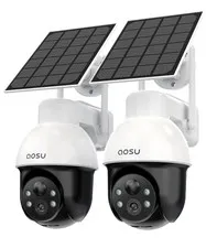 Aosu Solar-powered Wireless Security Camera 2 Pack 