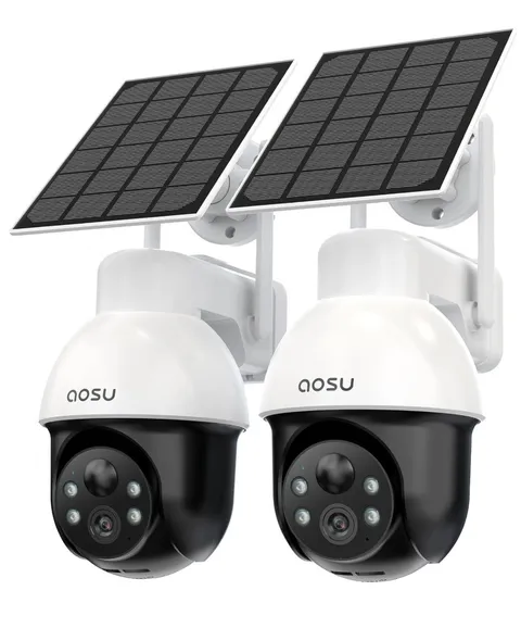 Aosu Solar-powered Wireless Security Camera 2 Pack 