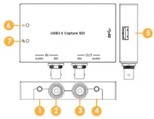 SDI to USB3.0 Video Capture with Loopout,1080P,UVC,Win MAC Linux,Potplay VLC OBS