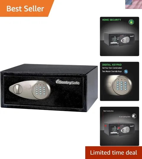 Shelf Safe with Digital Keypad Lock, Steel Safe with Interior Lining and Bolt...