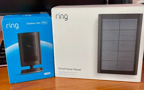 Ring Outdoor Cam Plus Battery Security Camera with Solar Panel Kit – Black