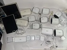 Arlo Wireless Security Cameras Lot of 11 Camera, Batteries, Solar Chargers, Etc