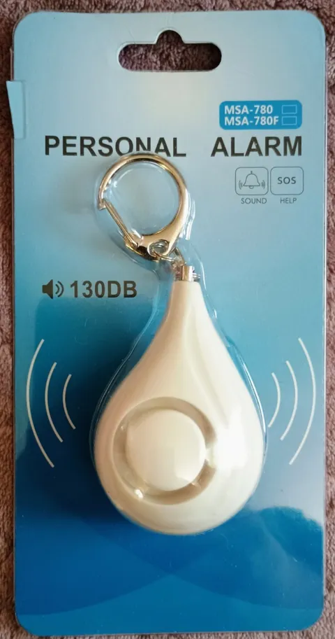 ROHS 130dB Personal Safety Alarm Keychain SOS Emergency Self Defense White New