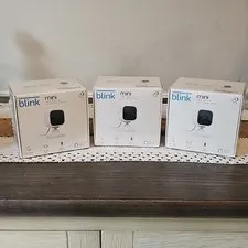 (3) Blink Mini Indoor Plug-in Smart Security Camera Surveillance BCM00300U