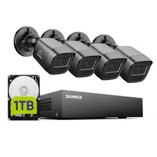 SANNCE 8CH 1080P Security Camera System DVR and 4x2.0MP Indoor Outdoor IP66 W...