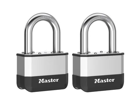 Master Lock Elite Laminated 67mm Padlock 38mm Shackle Pack of 2 MLKPK15TLF