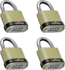 Outdoor Combination Lock, Heavy Duty Weatherproof Combination Padlock, 4 Pack Re