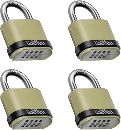 Outdoor Combination Lock, Heavy Duty Weatherproof Combination Padlock, 4 Pack Re