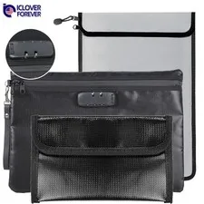 Fireproof Document Bag with Zipper Closure Waterproof Cash Money File Safe Pouch