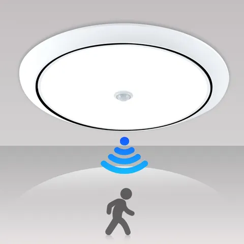 HENTAG Motion Sensor Ceiling Light, LED Flush Mount Light 18W, White