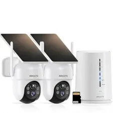 Solar Security Cameras Wireless Outdoor, No Monthly Fee, 2-Camera 2K Home Sec...