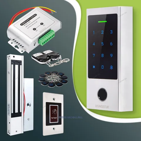 HOMSECUR RFID Fingerprint Door Lock System Magnetic Lock Access Control Free App