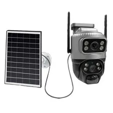 Dual-Lens WiFi/4G Solar Cam – PIR, Night Vision, Waterproof